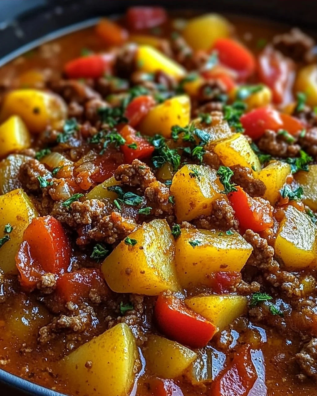 Bauerntopf mit Hackfleisch, Kartoffeln & Paprika