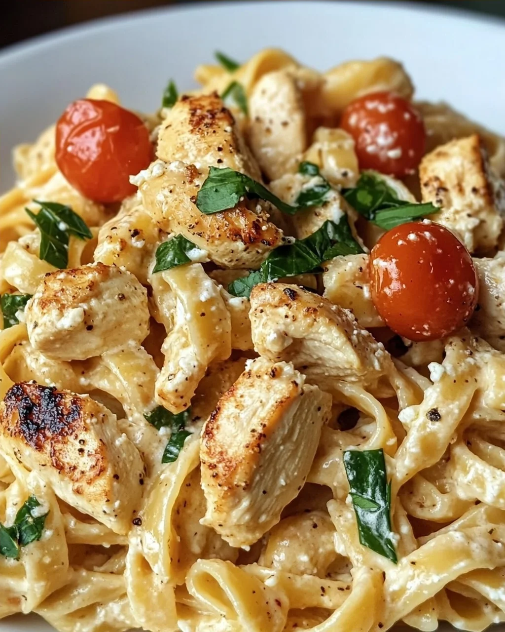 Cremige Hähnchen Feta Pasta: Unglaublich & einfach lecker!
