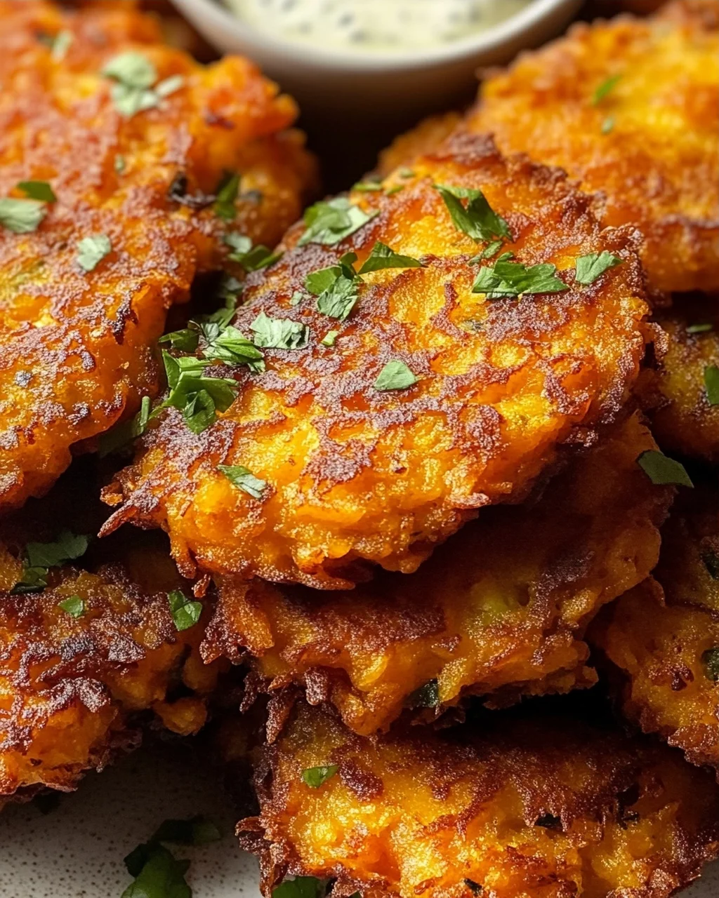 Crispy Butternut Squash Fritters mit Knoblauchdip Rezept