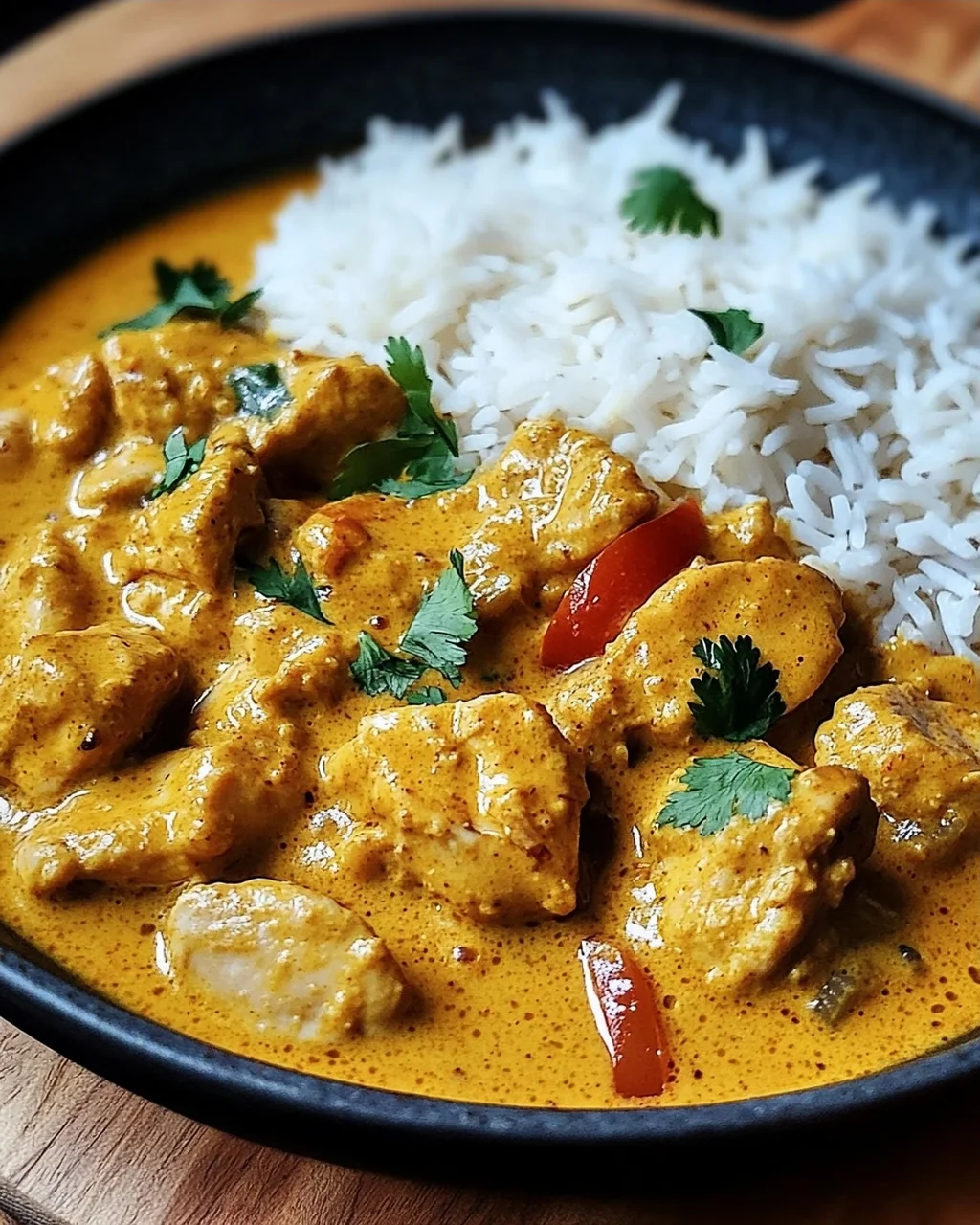 Curry-Geschnetzeltes mit Reis