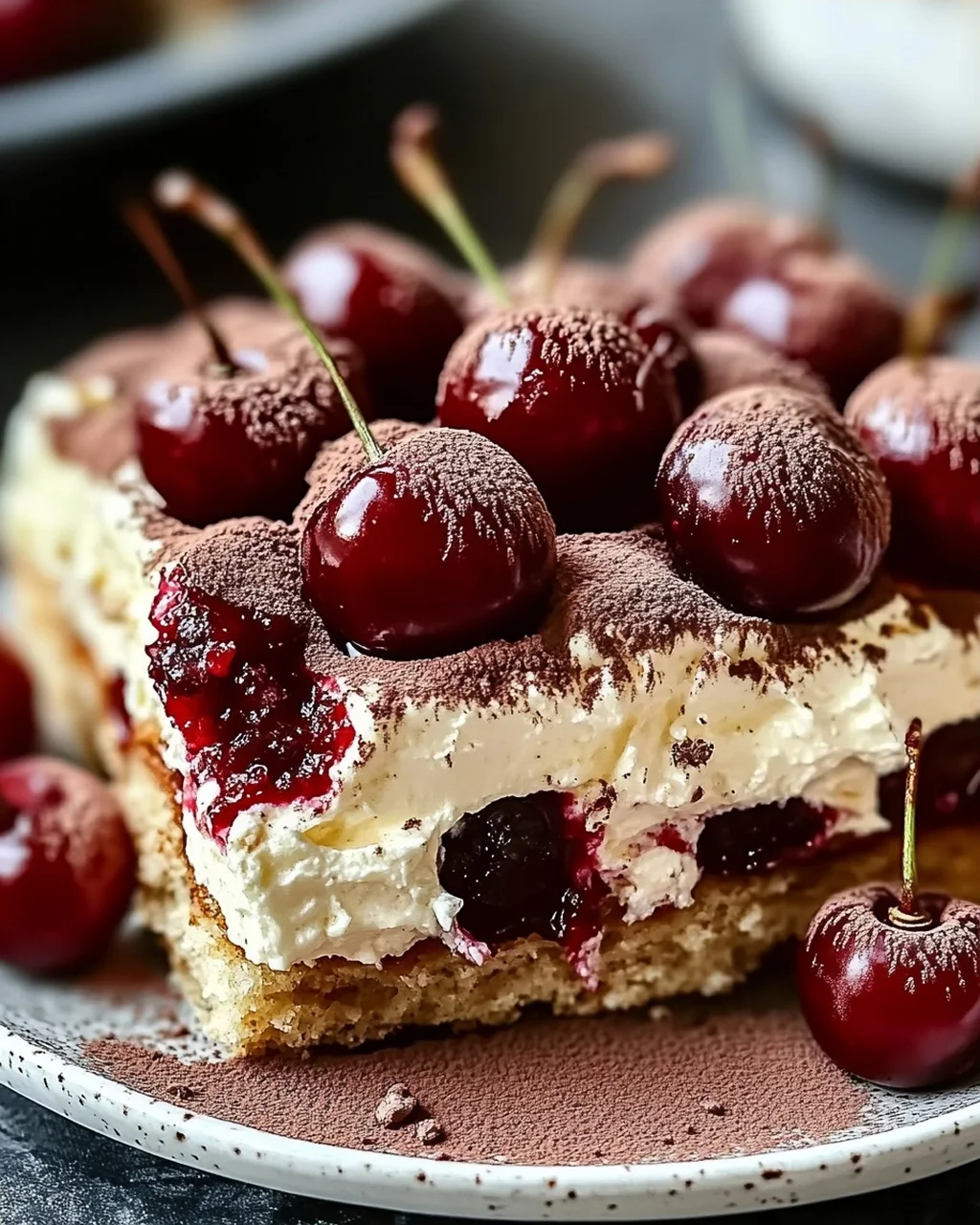 Fruchtiges Kirsch-Tiramisu mit Amaretto-Geschmack (alkoholfrei)