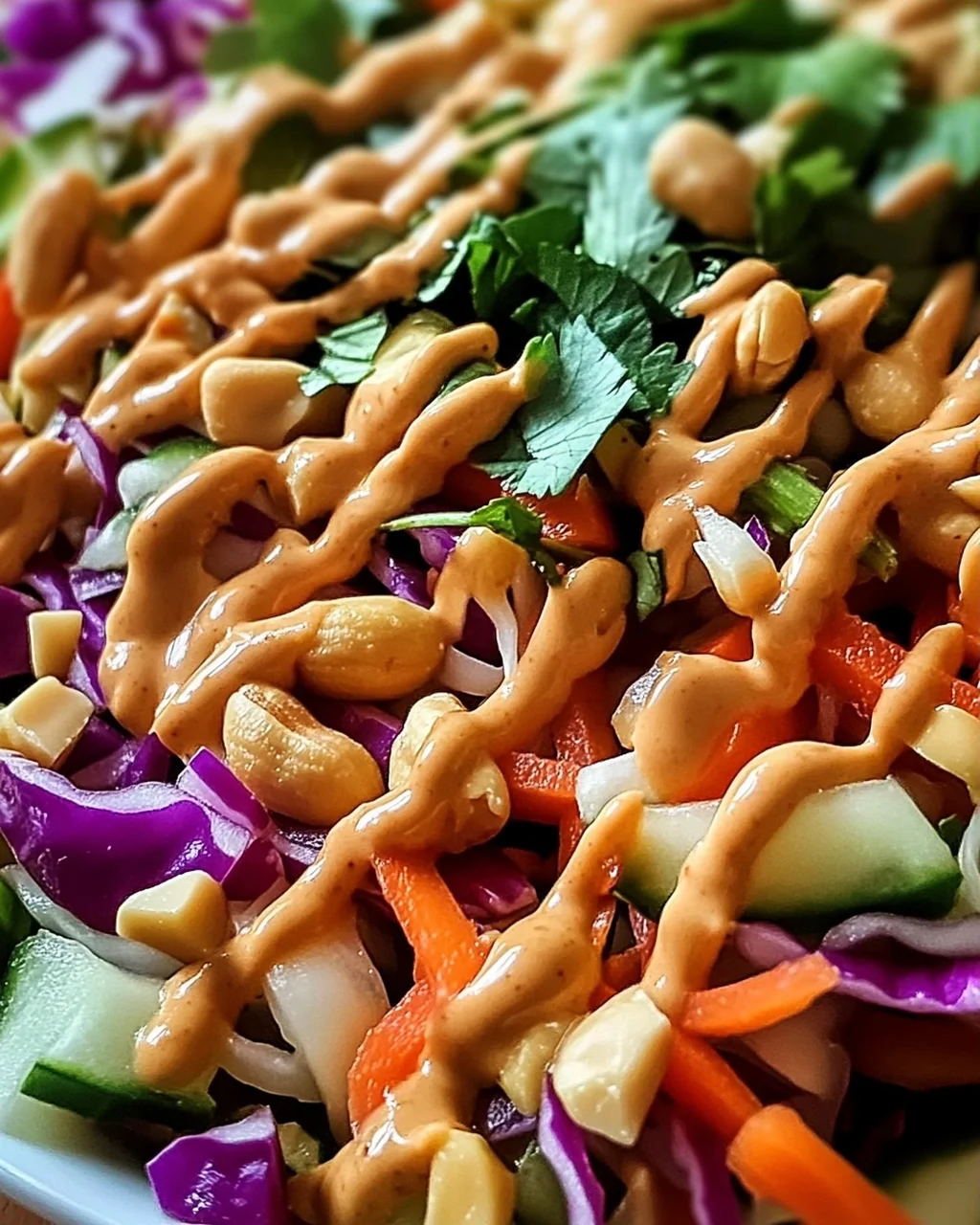 Frühlingsrollen-Salat mit Erdnussoße für jeden Anlass