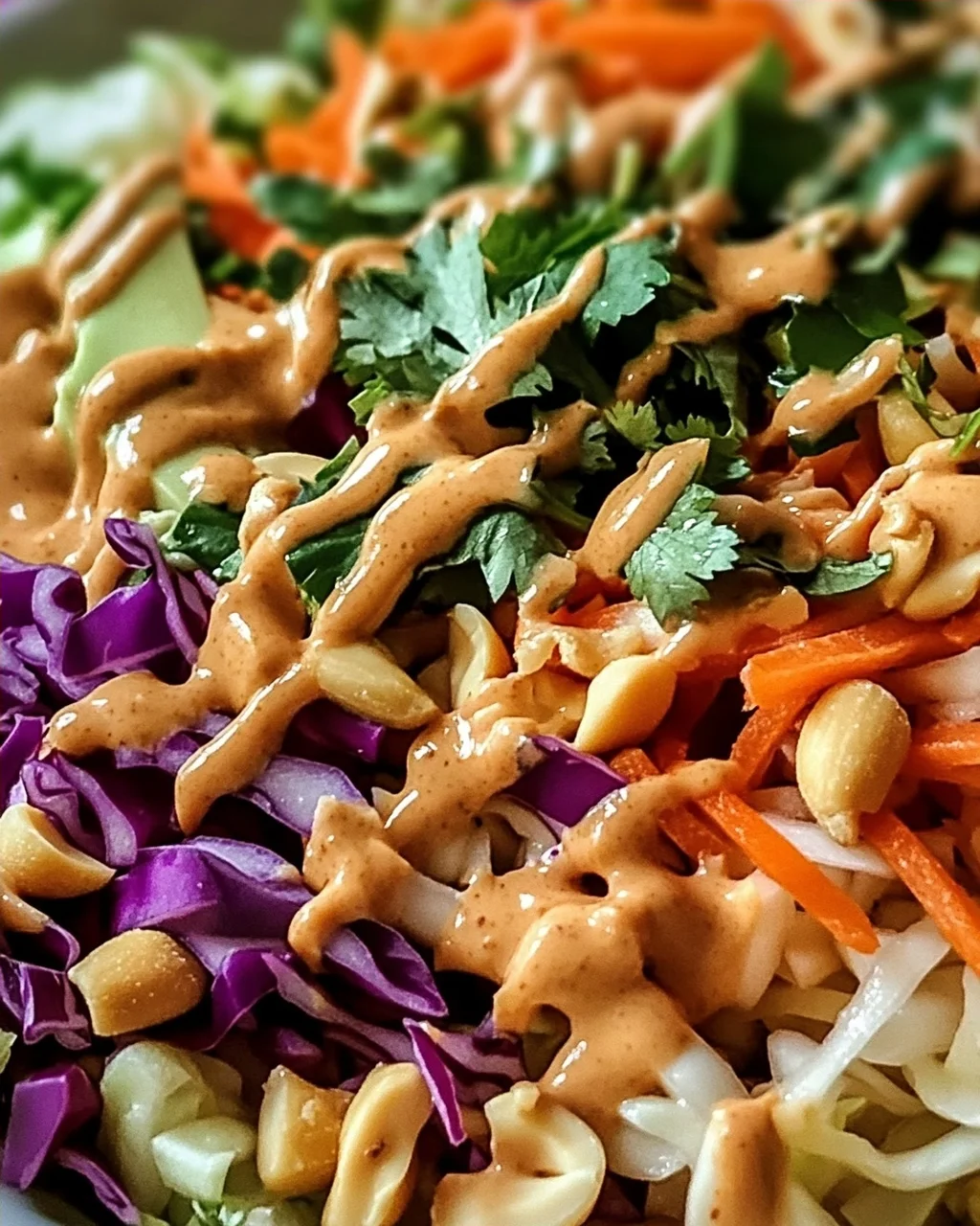 Frühlingsrollen-Salat mit Erdnussoße für jeden Anlass