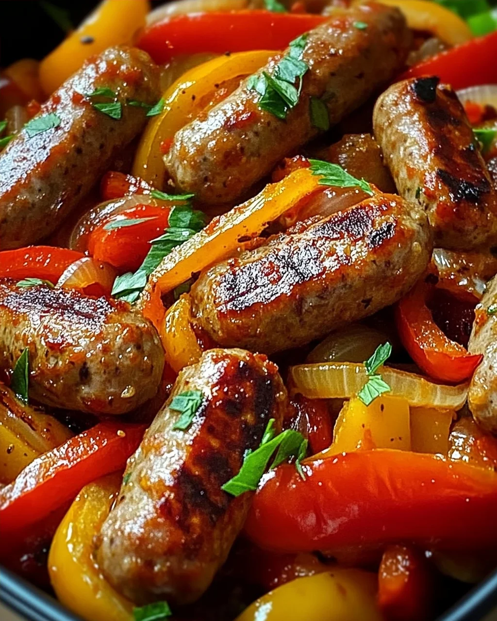Italienische Wurst mit Paprika und Zwiebeln