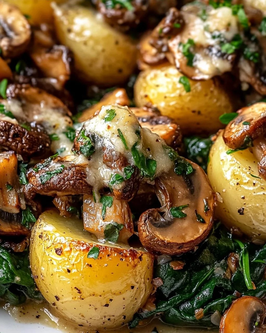 Kartoffeln, Pilze & Spinat: Schnelles Rezept – einfach lecker!
