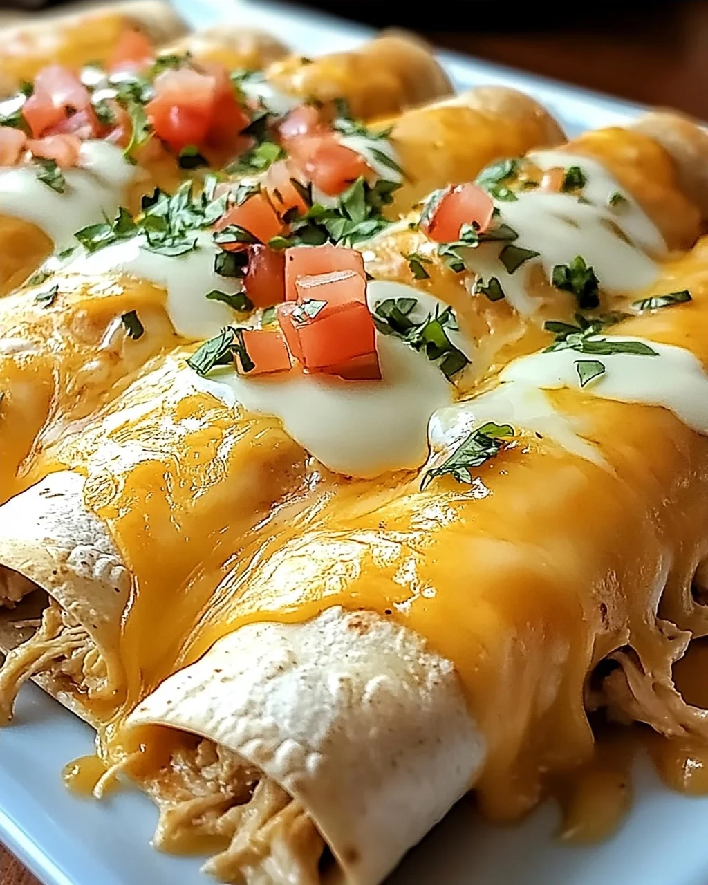 Käse-Hühnchen-Enchiladas mit Queso für jeden Anlass