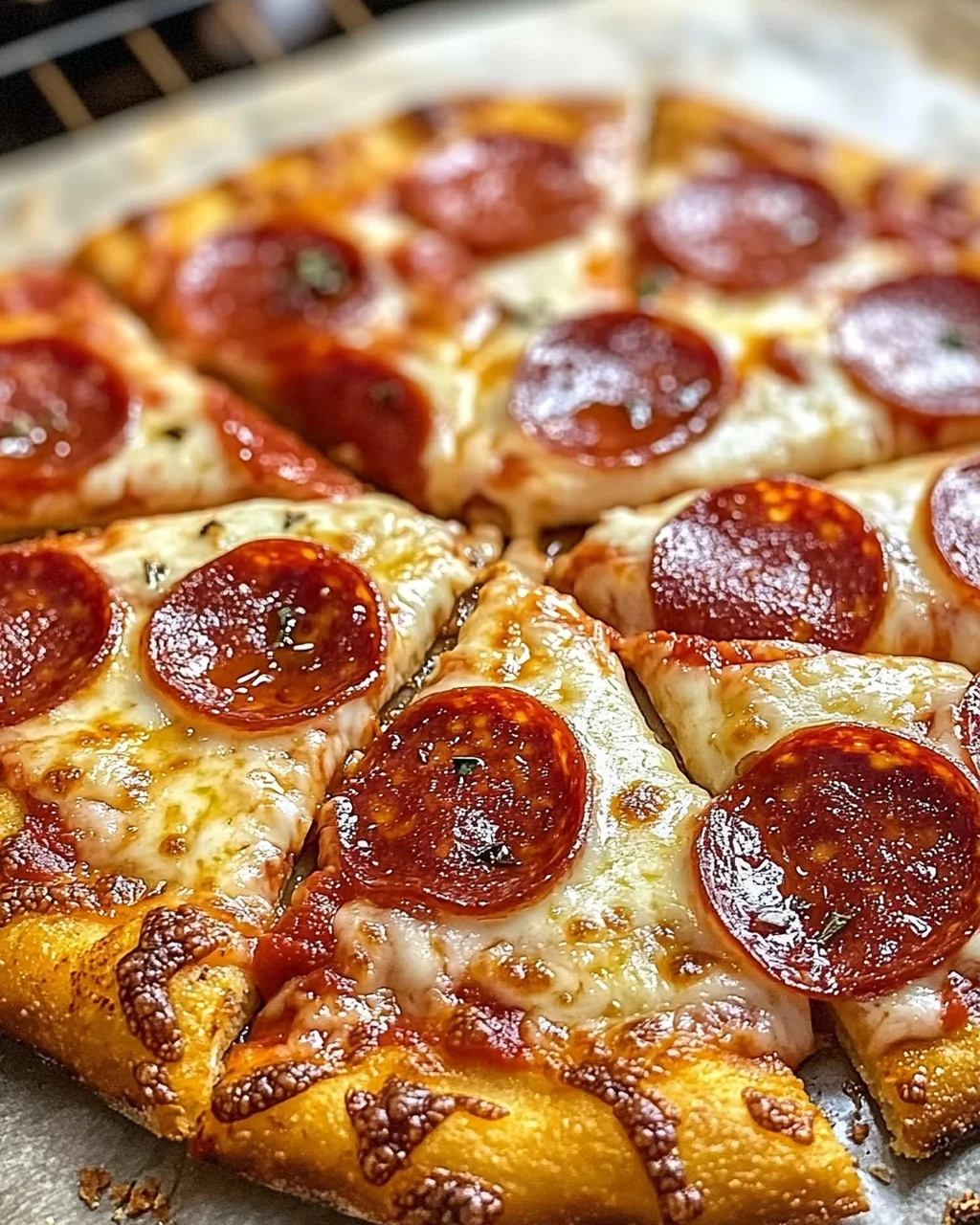 Klassische Heißluftfritteuse Hüttenkäse Pizzaboden