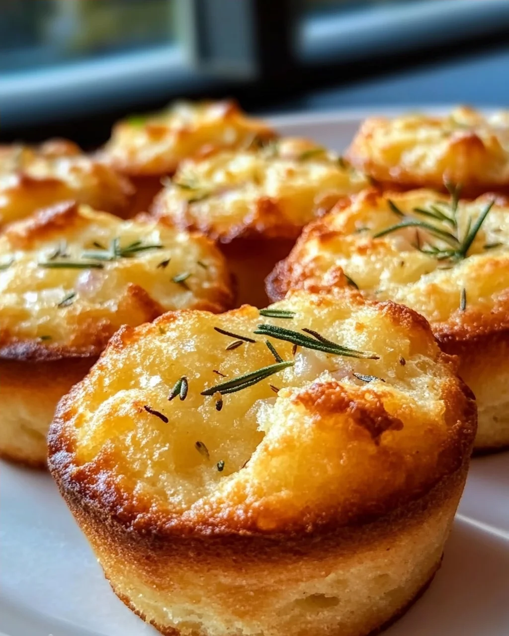 Knusprige Goldene Knoblauch-Rosmarin Focaccia Muffins