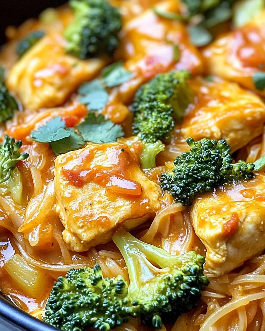 Kokosnuss-Curry-Hühnchen und Reisnudeln leicht gemacht