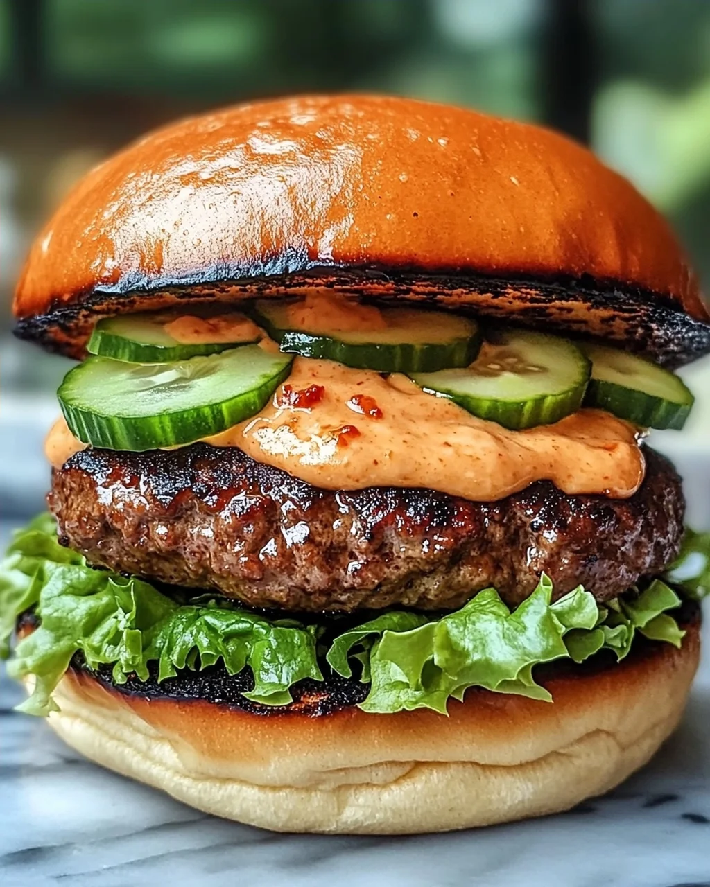 Koreanisches BBQ Bulgogi Rindfleisch Burger mit Mayo