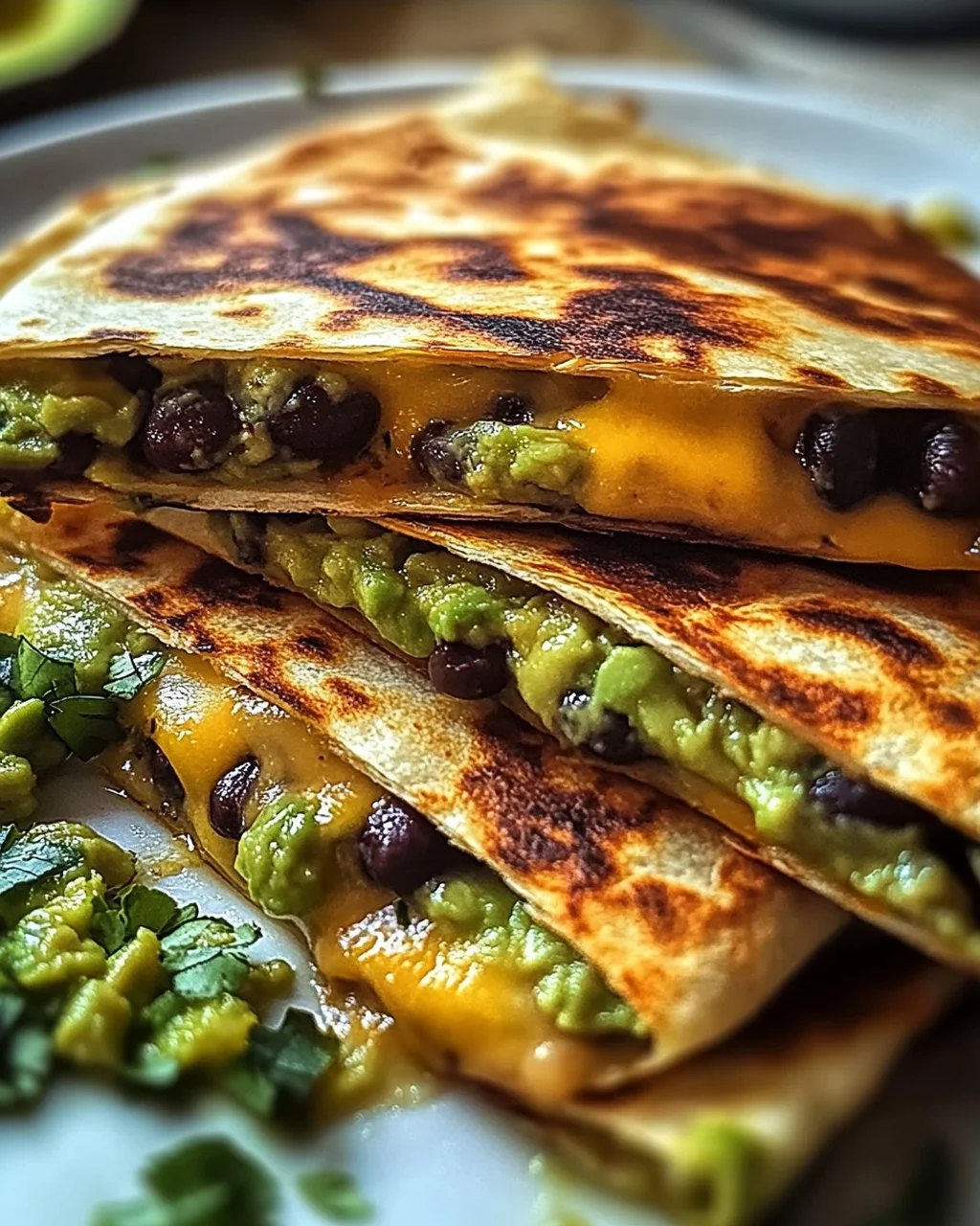 Köstliche Vegetarische Avocado- und Schwarzbohnen-Quesadilla