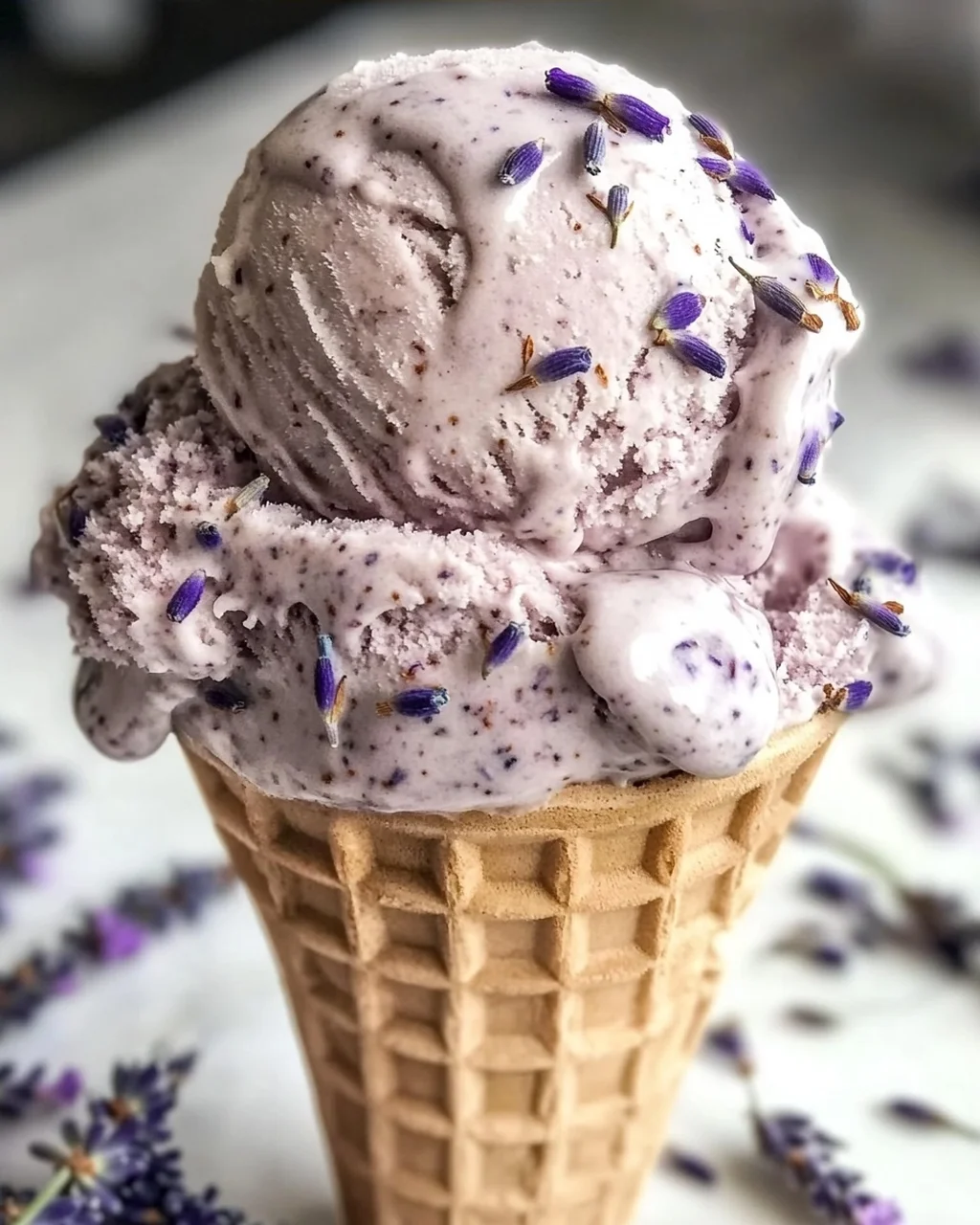 Lavendel Earl Grey Eiscreme selbstgemacht ohne Eismaschine