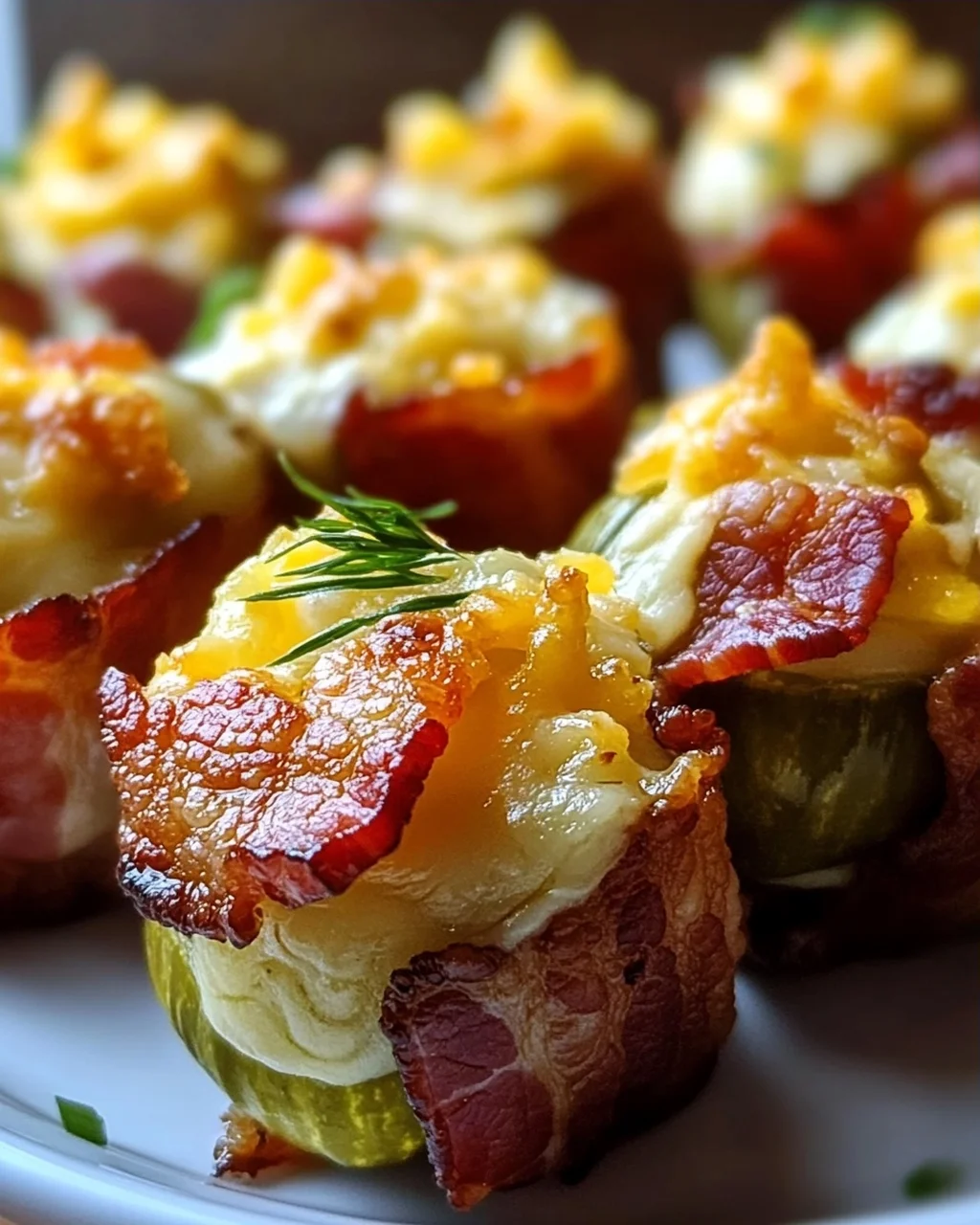 Leckere Käse-Dill-Gurken Rinderspeck-Shots – Schnell & Knusprig
