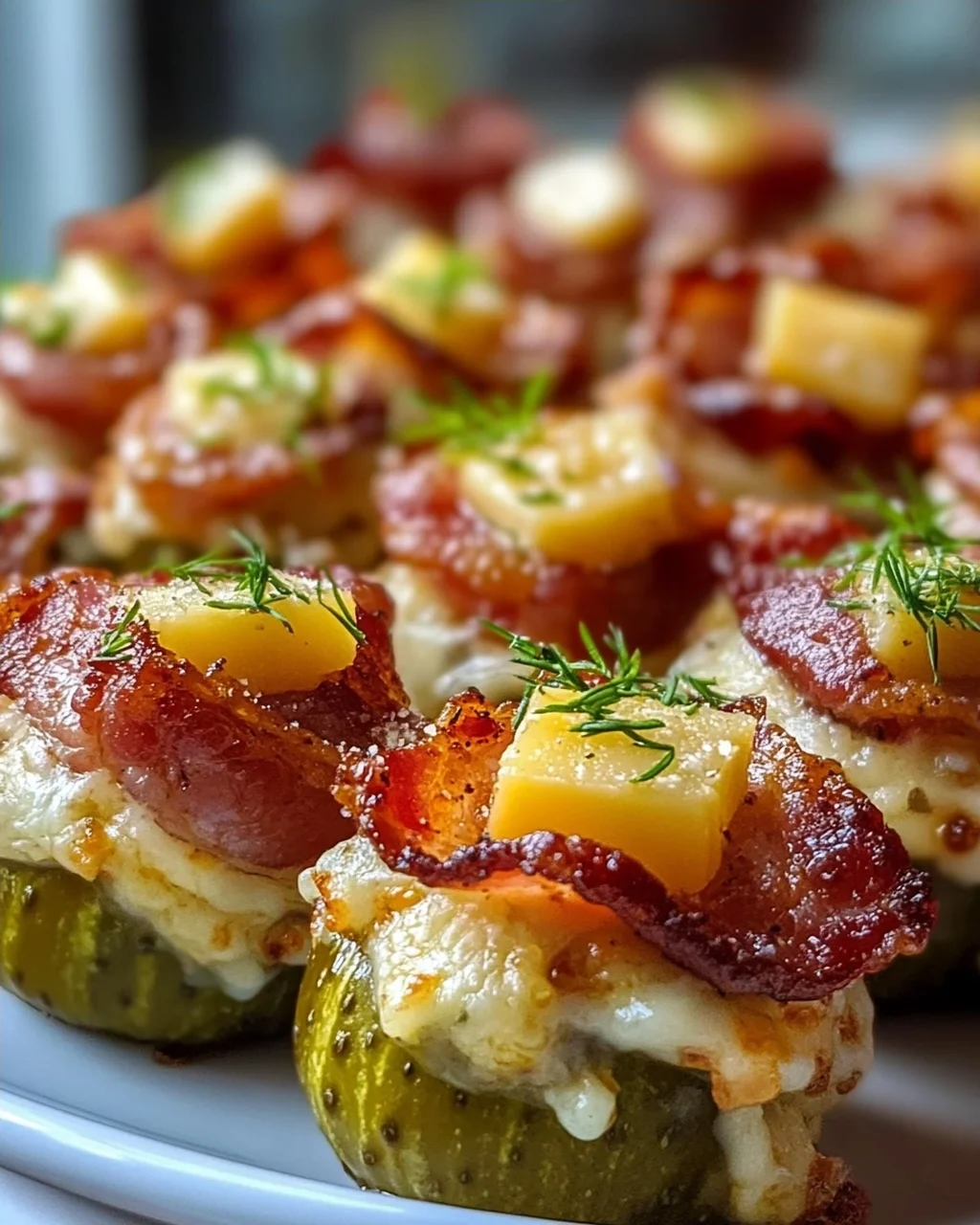 Leckere Käse-Dill-Gurken Rinderspeck-Shots – Schnell & Knusprig