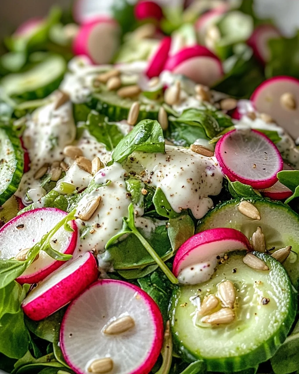 Leichter Frühlingssalat mit Radieschen & Joghurt-Dressing