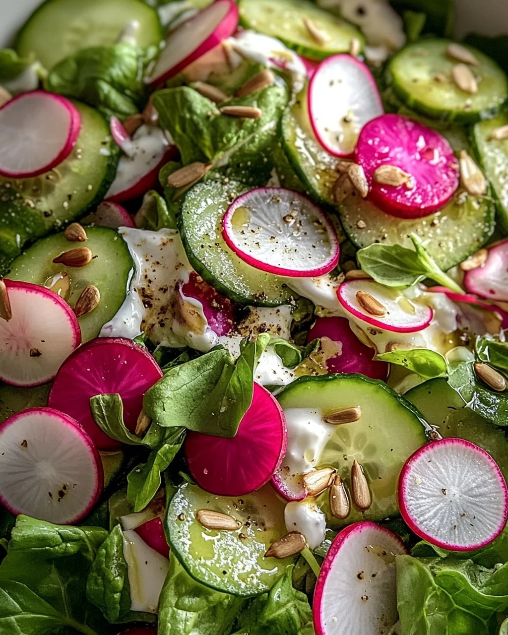 Leichter Frühlingssalat mit Radieschen & Joghurt-Dressing