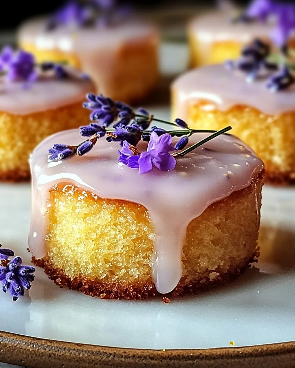 Mini Zitronenkuchen mit Lavendelglasur für besondere Anlässe