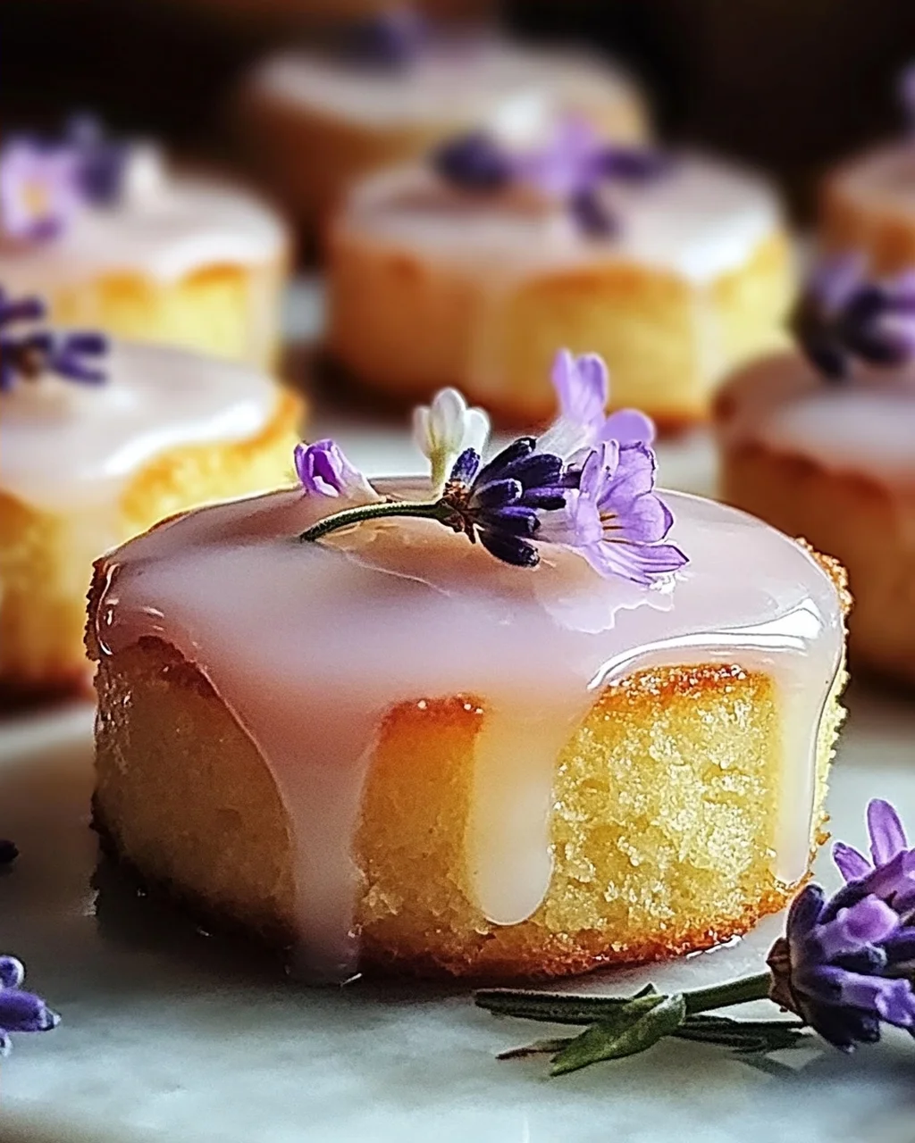Mini Zitronenkuchen mit Lavendelglasur für besondere Anlässe