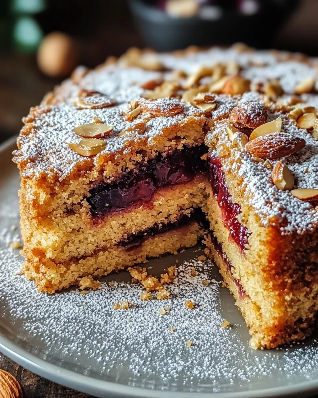 Nussiger Zimtkuchen Mit Pflaumenfüllung