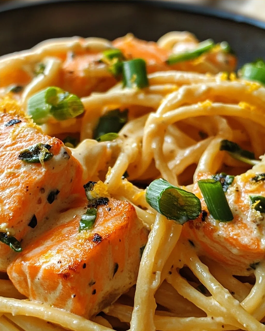 Orangen Lachs Pasta