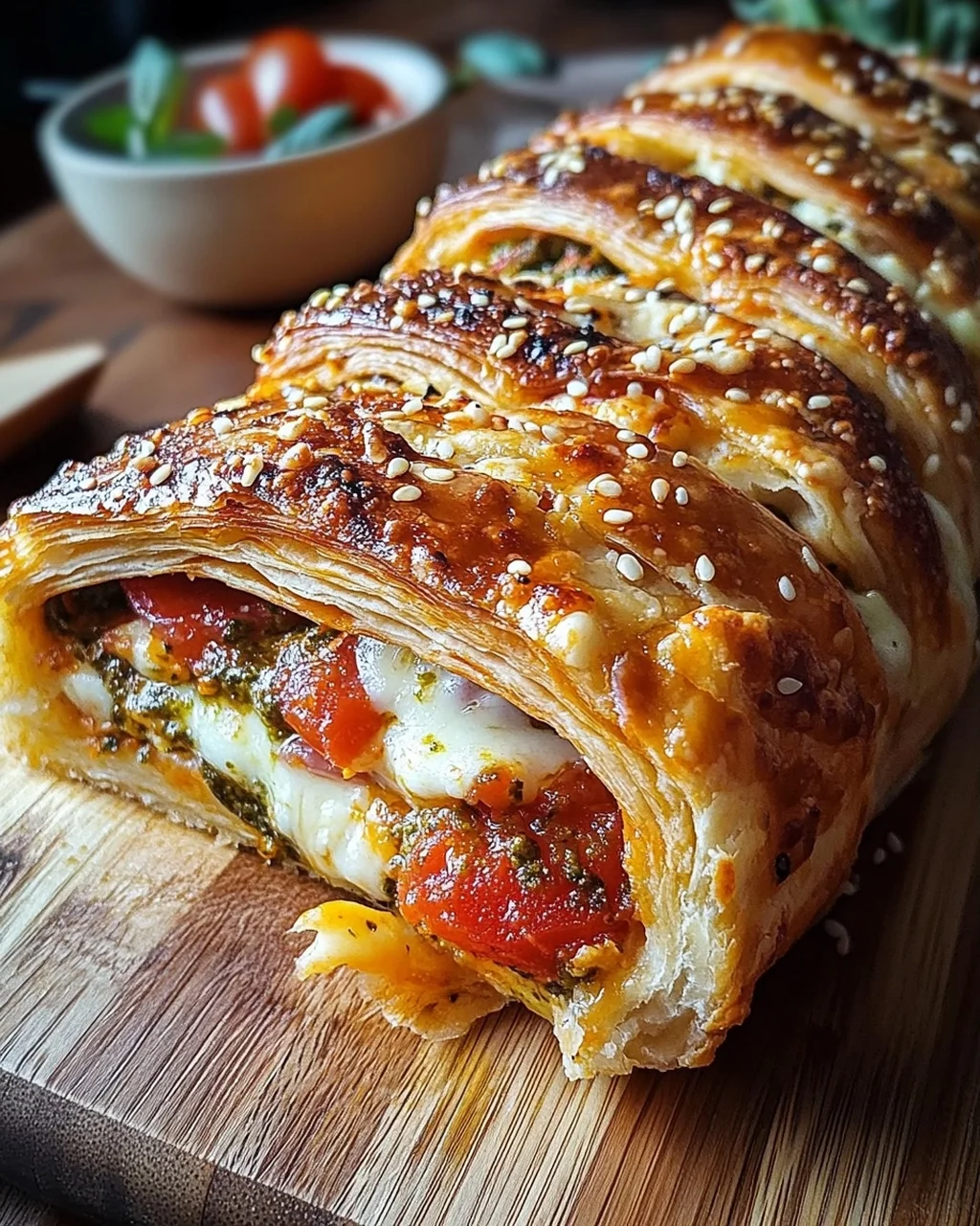 Pizza-Strudel aus fertigem Pizzateig