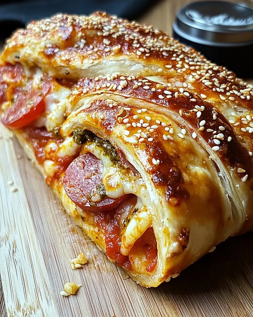 Pizza-Strudel aus fertigem Pizzateig