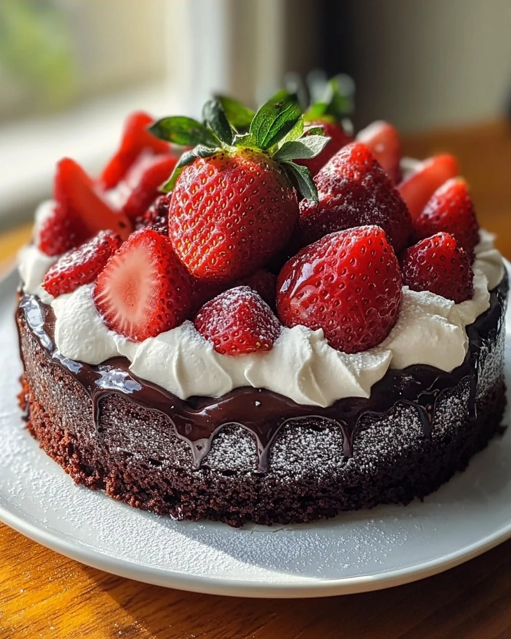 Quick Strawberry Cake with Chocolate Base and Non-Alcoholic Alternatives