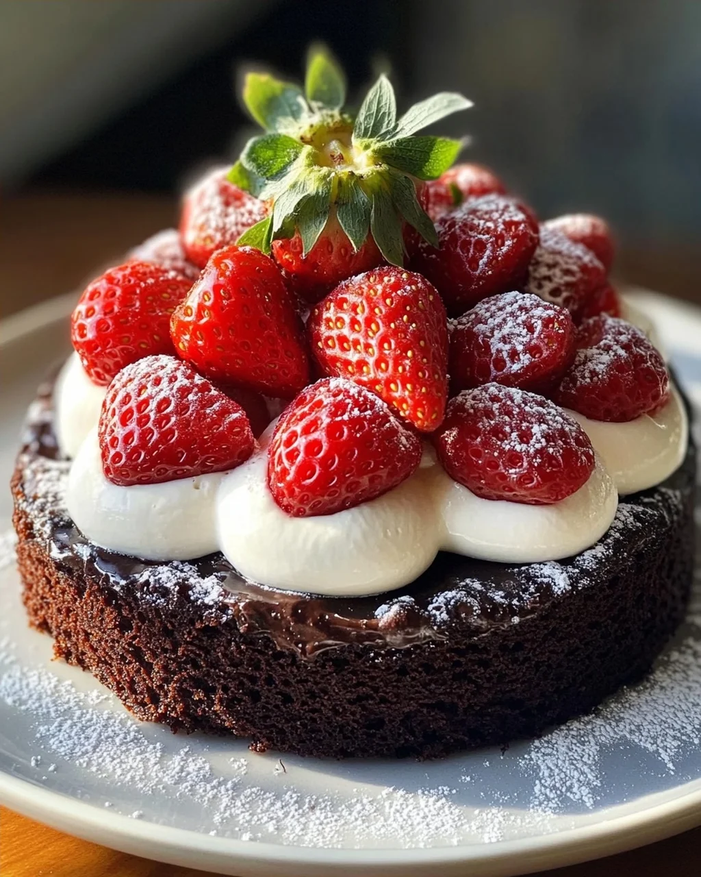 Quick Strawberry Cake with Chocolate Base and Non-Alcoholic Alternatives