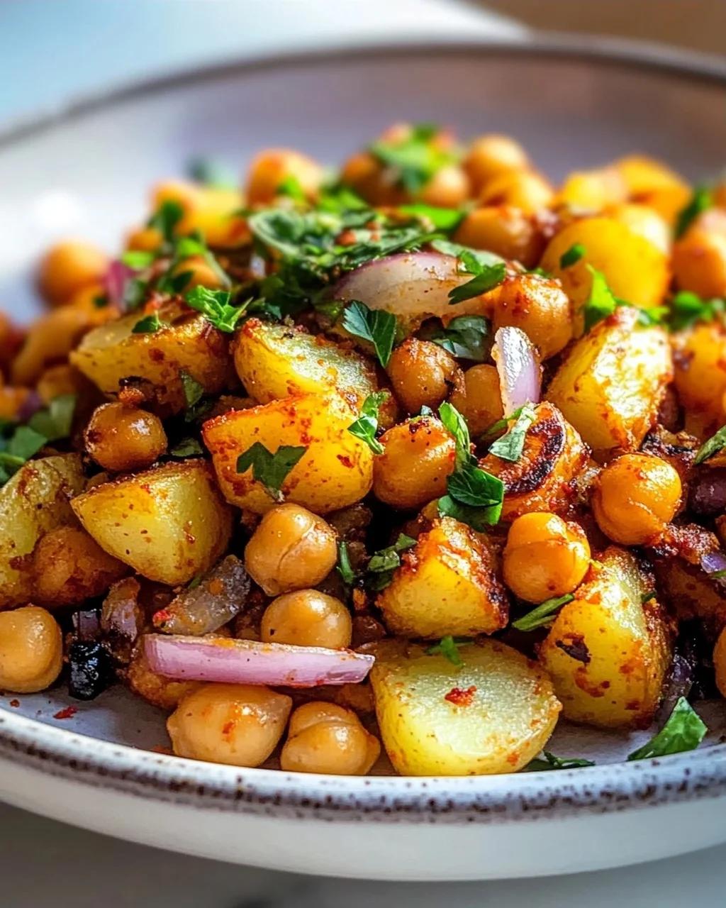 Rauchiger Paprika-Kichererbsen-Kartoffel-Hash – Lecker & Vegan