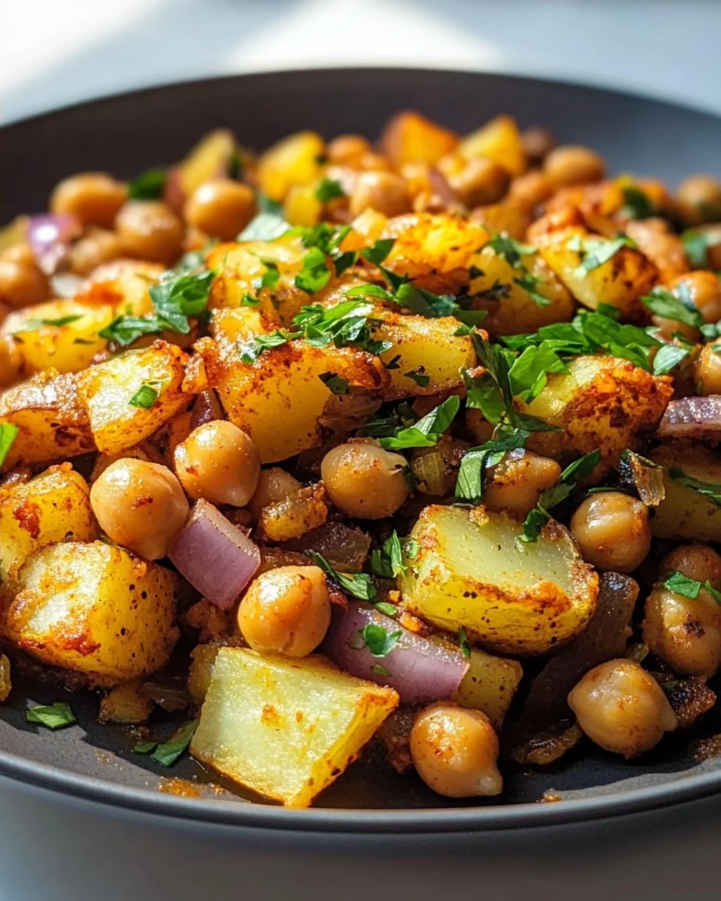 Rauchiger Paprika-Kichererbsen-Kartoffel-Hash – Lecker & Vegan