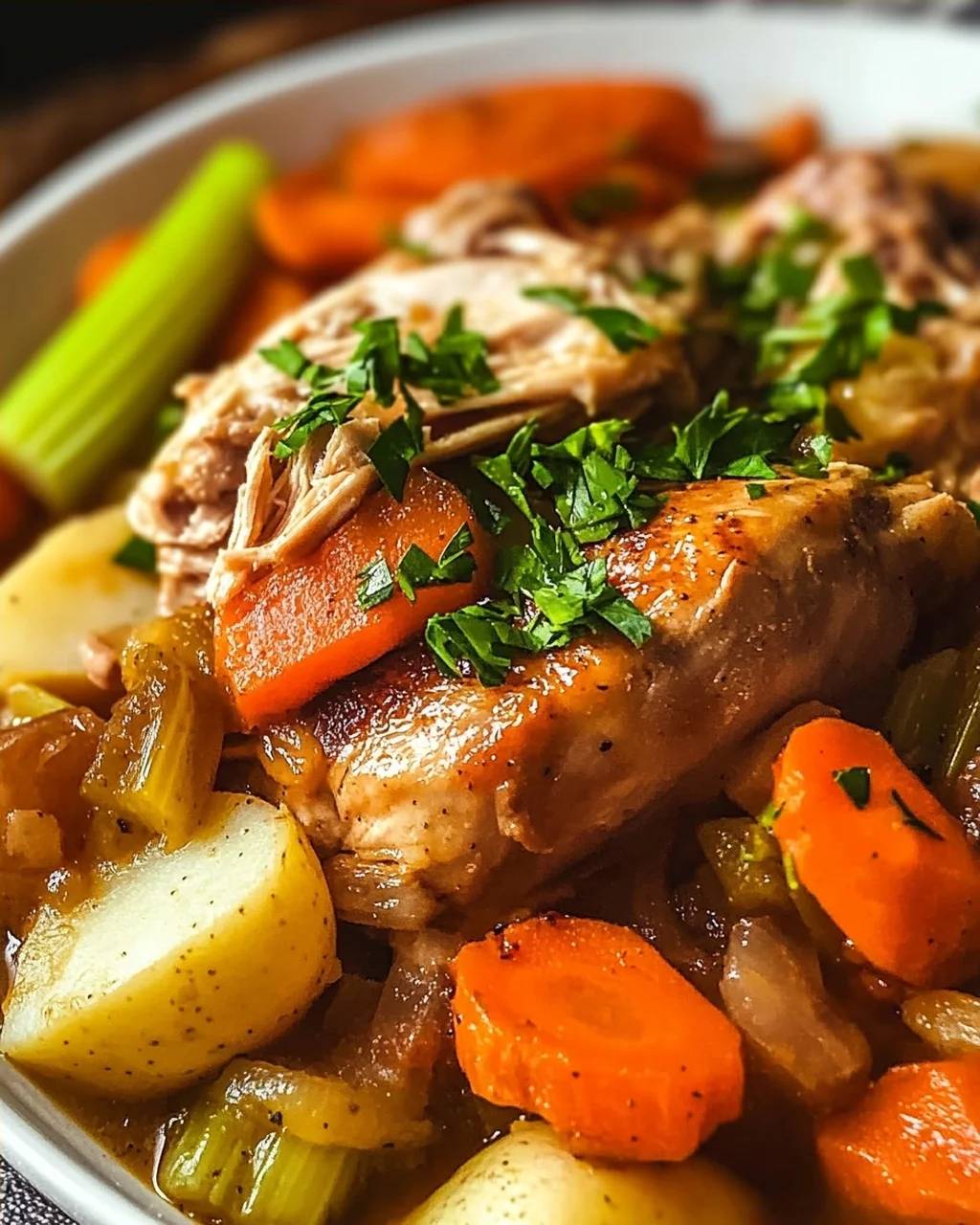Saftiger Crockpot Chicken Pot Roast – Einfach & Lecker!