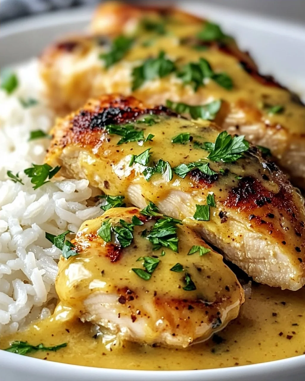Saftiges Honig-Senf-Hähnchen mit Reis – Schnell & Lecker!