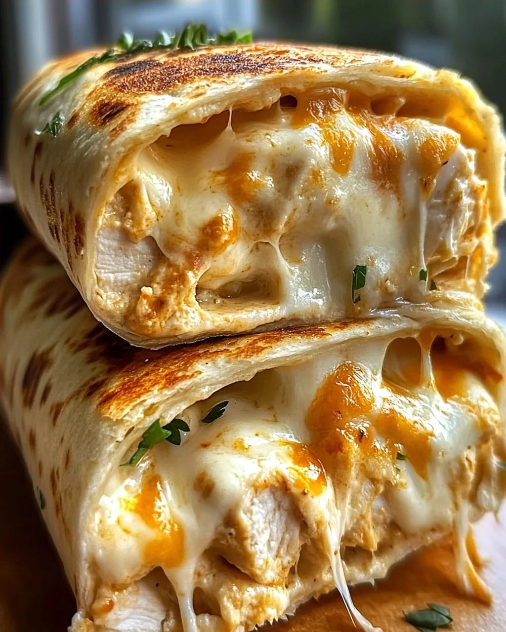 Schnelle Käse Knoblauch Hähnchen Wraps