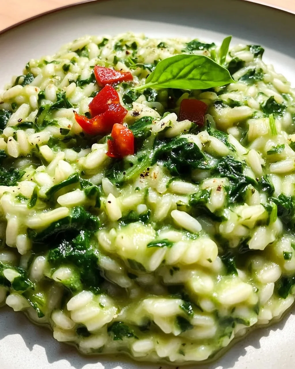 Spinat-Risotto mit frischen Kräutern
