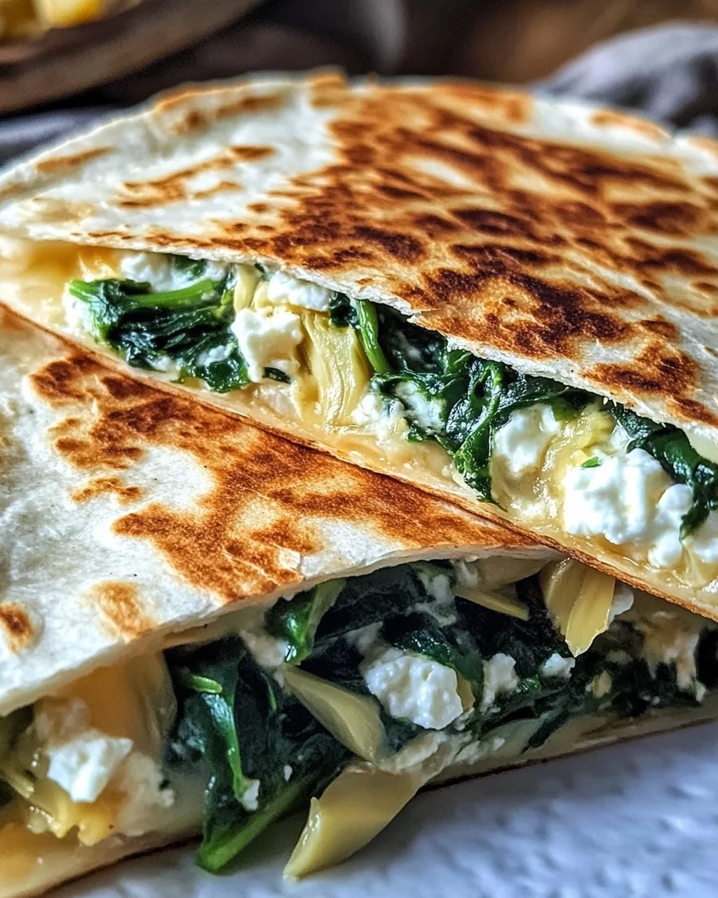 Spinat und Feta Quesadillas in 20 Minuten