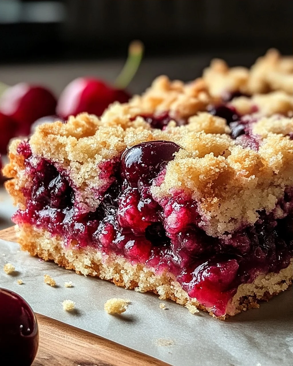 Streuselkuchen mit Kirschen vom Blech