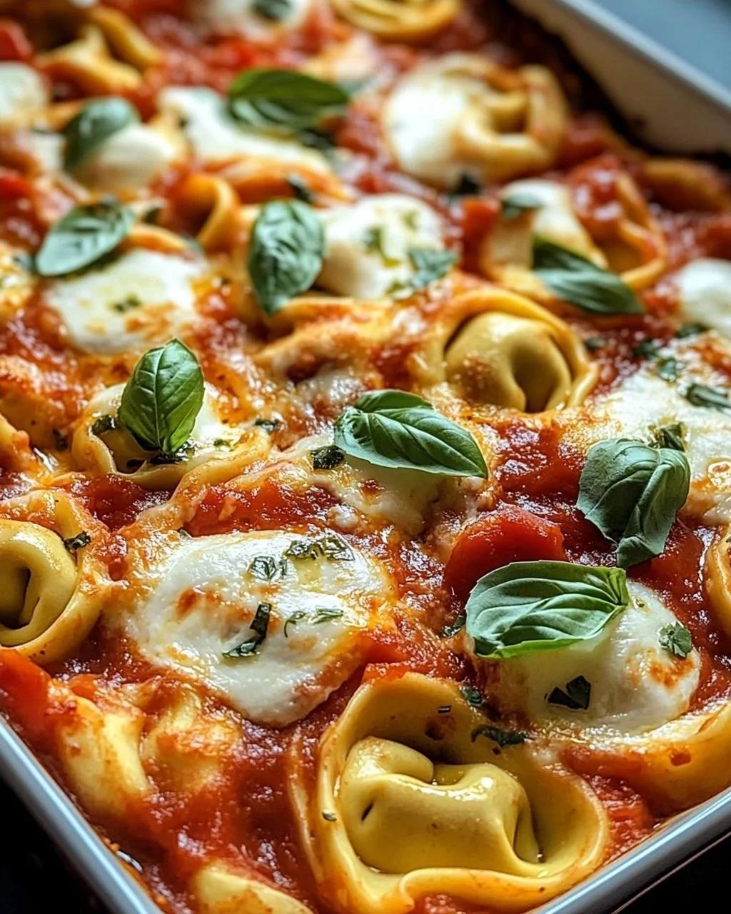 Tortellini-Auflauf mit Tomaten und Mozzarella