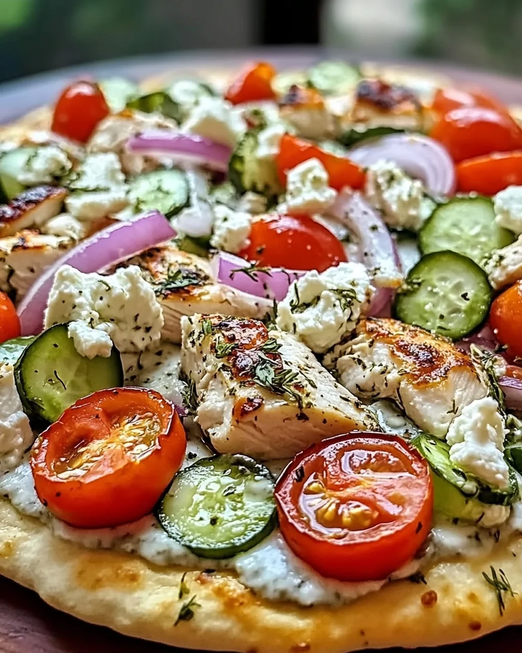 Tzatziki Hähnchen Pizza: Mediterranes Genussfeuer