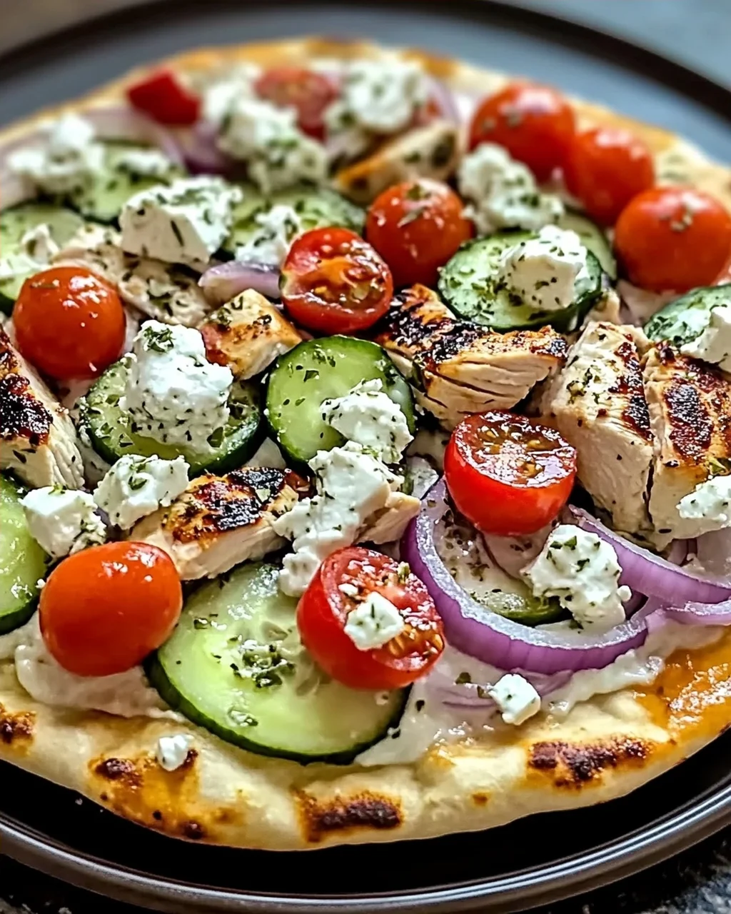 Tzatziki Hähnchen Pizza: Mediterranes Genussfeuer