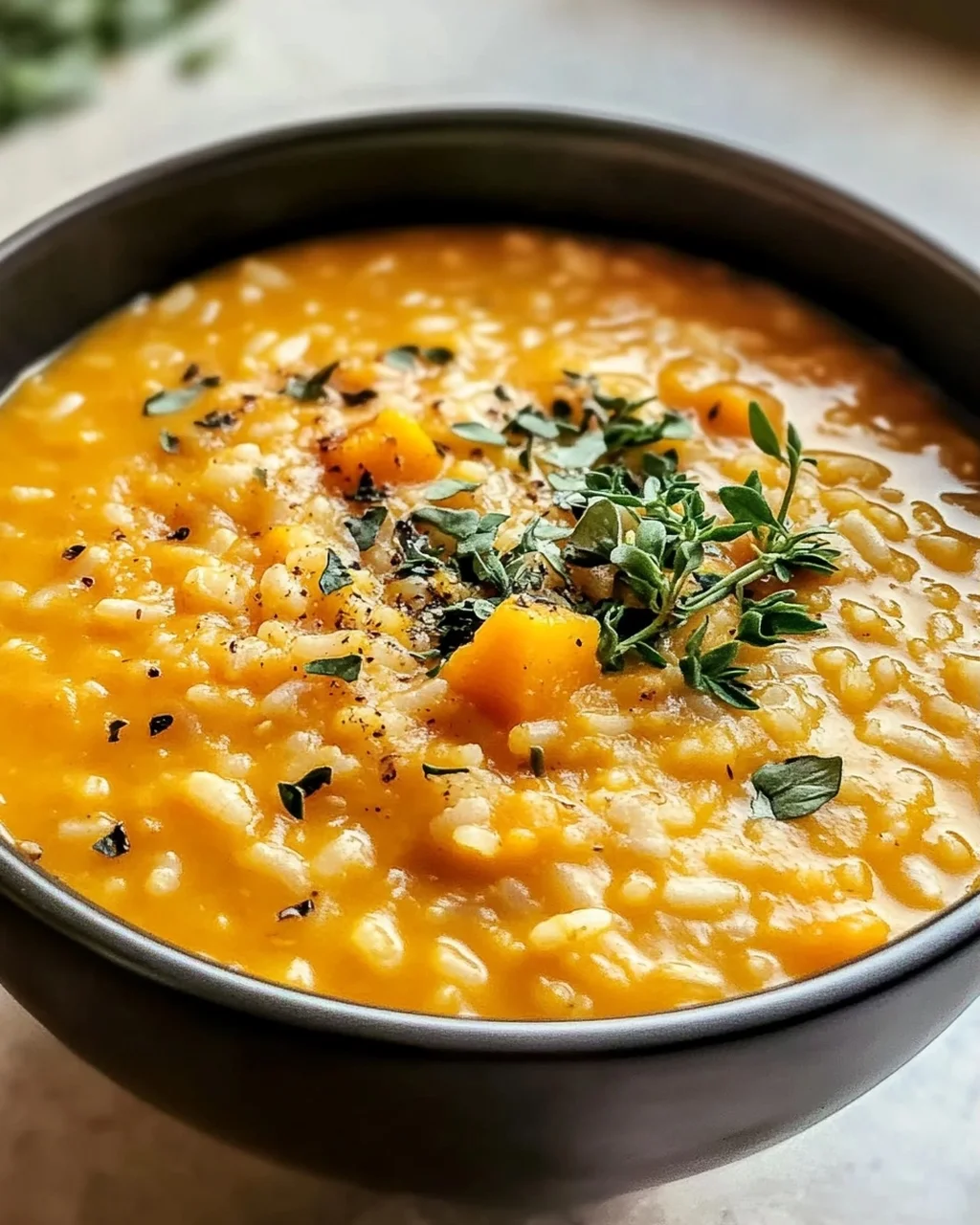 Vegane Kürbisreis Suppe: Cremig, Einfach & Lecker!