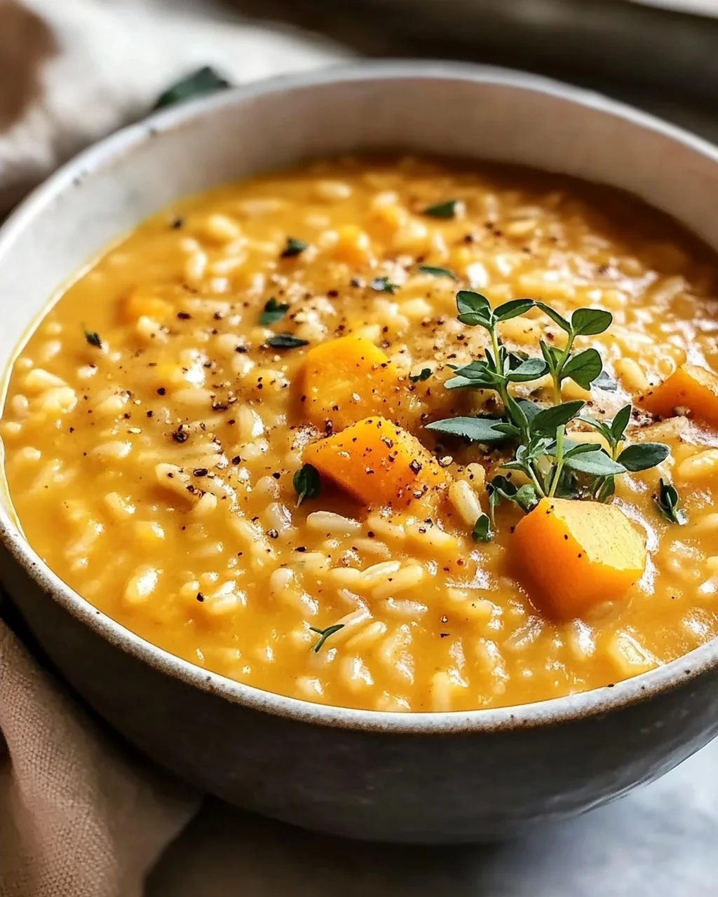 Vegane Kürbisreis Suppe: Cremig, Einfach & Lecker!