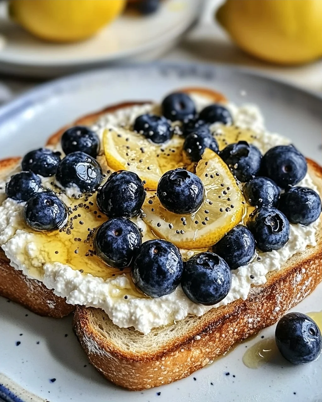 Zitronen-Blaubeer-Ricotta-Toast für jeden Tag