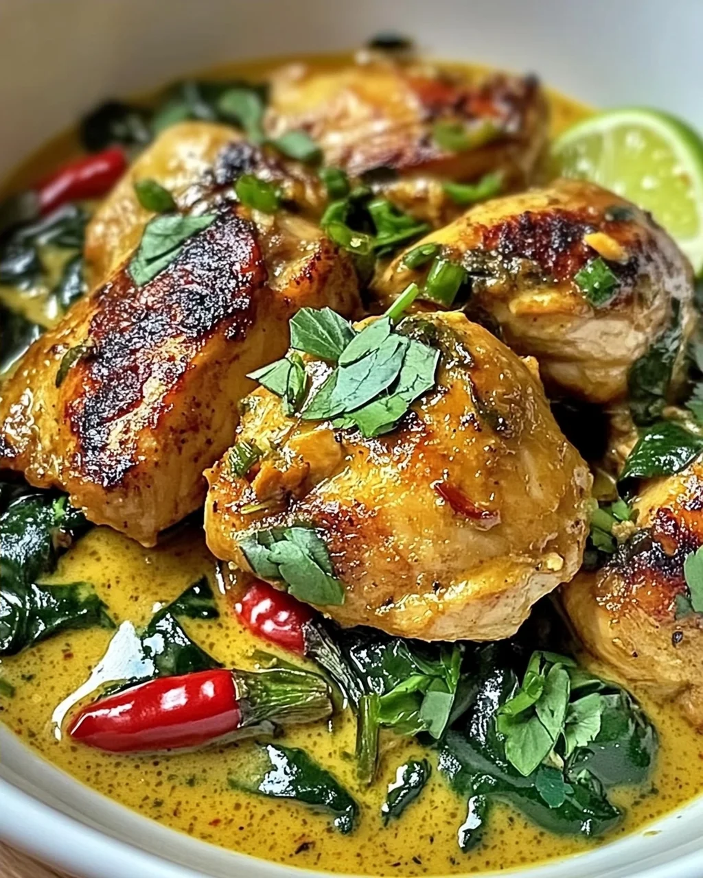 Zitronengras-Hühnchen mit thailändischer Kokosnuss-Curry